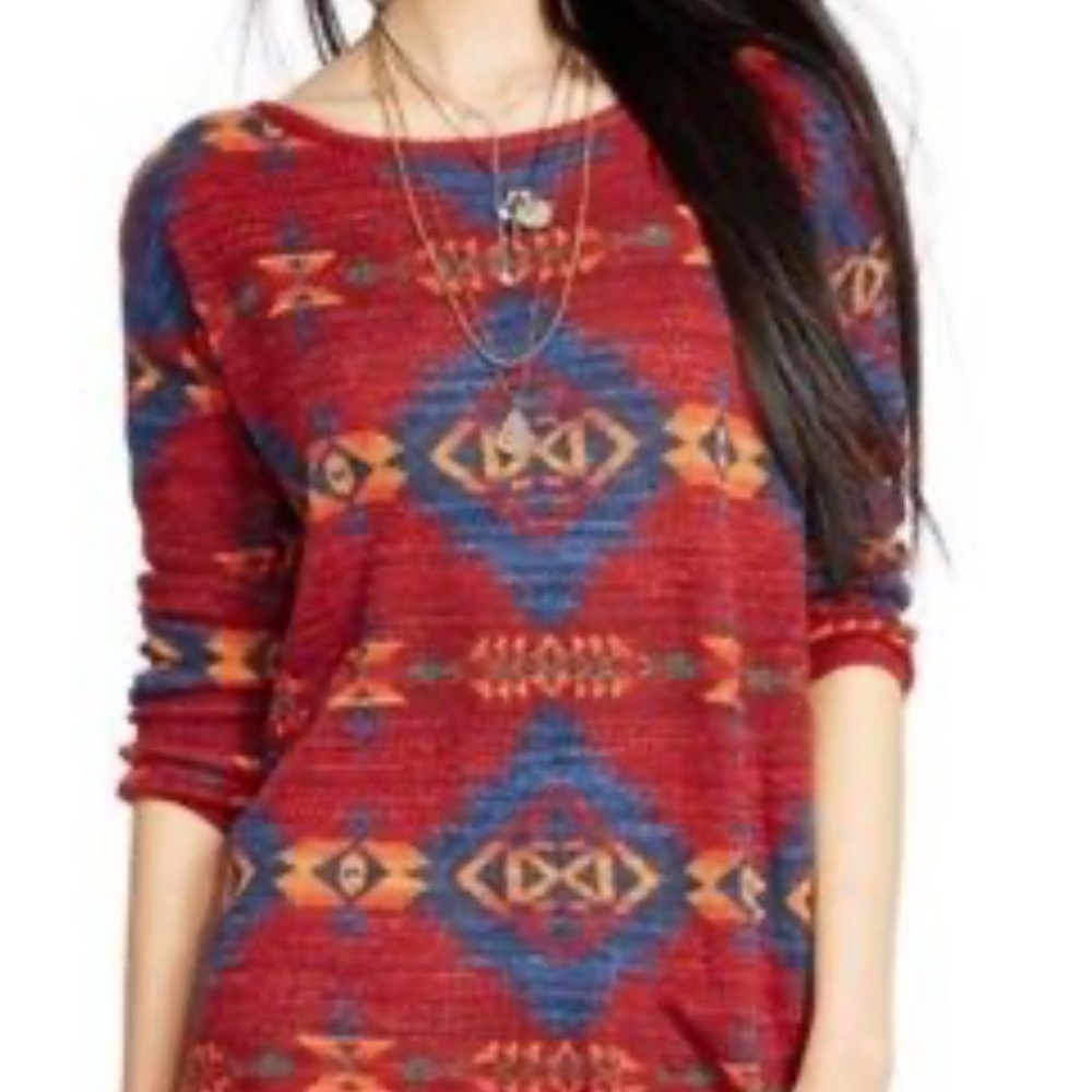 DENIM SUPPLY Ralph Lauren Aztec Tribal Southwestern TUNIC SWEATER, Sz Small
